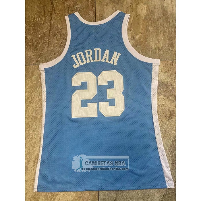 Camiseta NCAA North Carolina Tar Heels Michael Jordan NO 23 Mitchell & Ness 1983-84 Azul